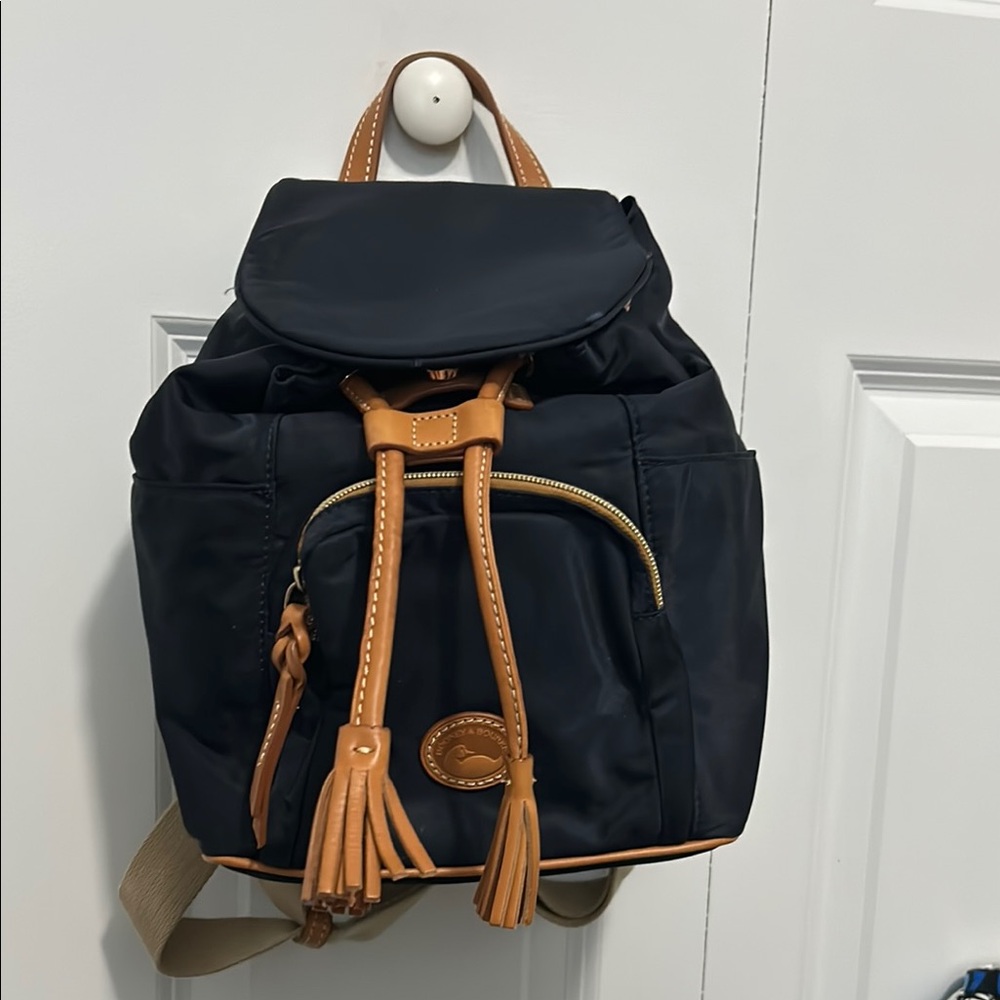 Dooney & Bourke Navy and Tan Backpack